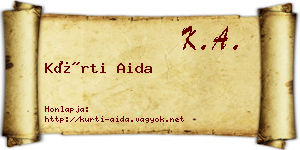 Kürti Aida névjegykártya